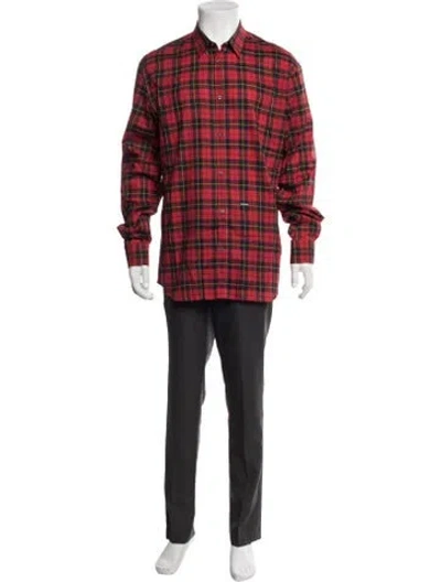 Pre-owned Dsquared2 Plaid Print Long Sleeve Shirt In Red