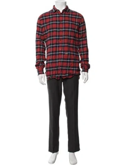 Pre-owned Dsquared2 Plaid Print Long Sleeve Shirt In Red