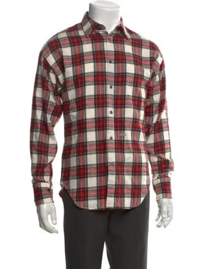 Pre-owned Dsquared2 Plaid Print Long Sleeve Shirt In Red