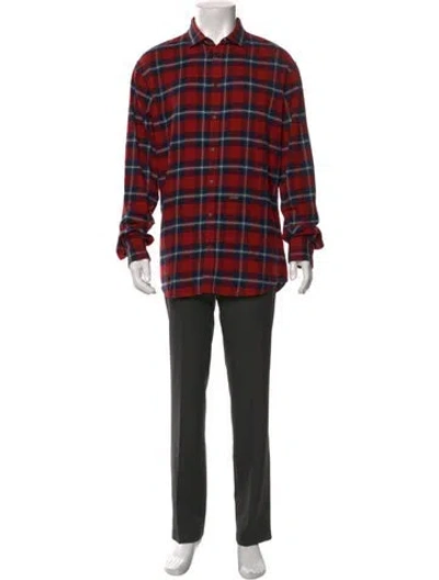 Pre-owned Dsquared2 Plaid Print Long Sleeve Shirt W/ Tags In Red