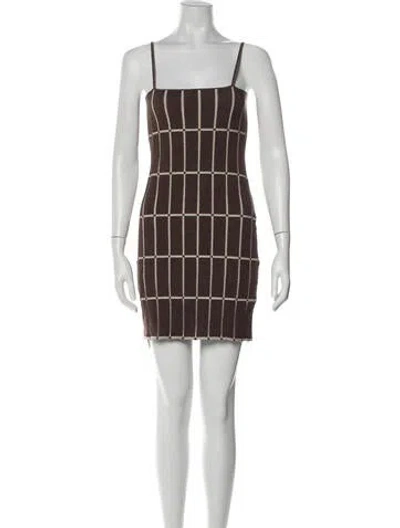 Pre-owned Dsquared2 Plaid Print Mini Dress W/ Tags In Brown