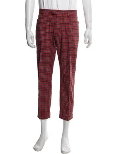 Pre-owned Dsquared2 Plaid Print Pants In Red