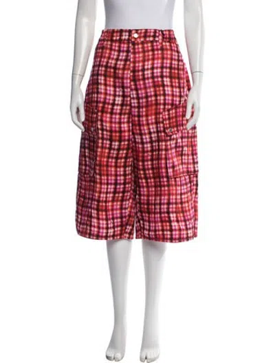Pre-owned Dsquared2 Plaid Print Wide Leg Pants W/ Tags In Pink