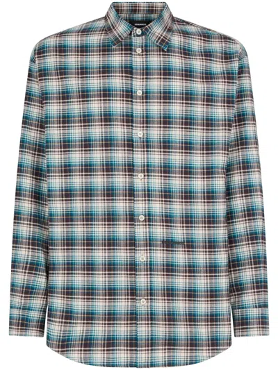 Dsquared2 Plaid-check Pattern Cotton Shirt In Multi