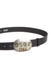 Dsquared2 Adjustable Genuine Leather Buckle Belts In Black