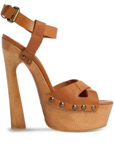 Dsquared2 Platform Studded Bondage Sandals In Brown