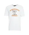 Dsquared2 Playful Graphic Print Cotton T-shirt In White