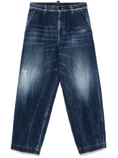 Dsquared2 Pleat-detail Jeans In Blue