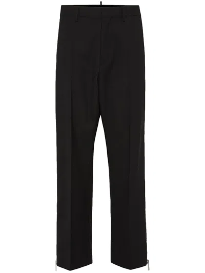 Dsquared2 Pleat-detail Tailored Trousers In 900 Black