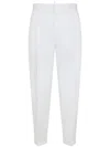 Dsquared2 Pleated Cropped Tapered-leg Trousers In White