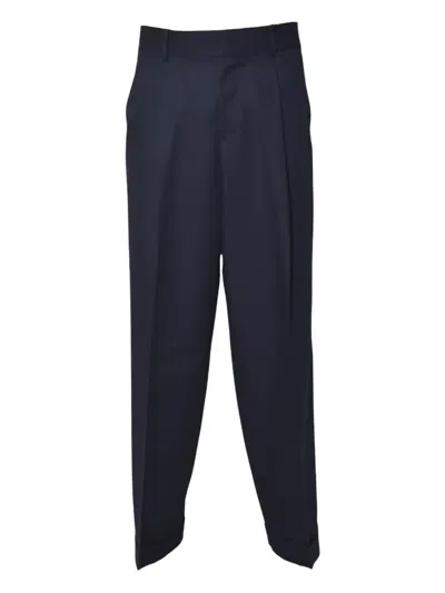 Dsquared2 Pleated Cuffed-hems Trousers In Blue