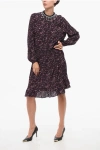 Dsquared2 Pleated Dress With Rhinestone Neck