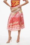 Dsquared2 Pleated Flared Skirt With Logo Print