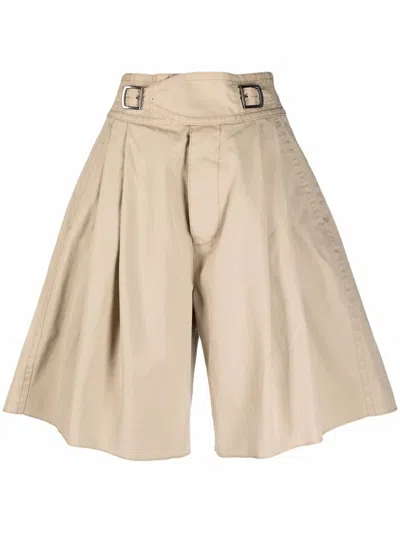 Dsquared2 Pleated High-waist Shorts In Neutrals