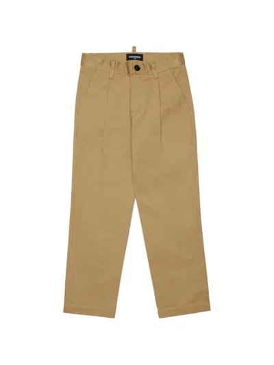 Dsquared2 Kids' 로고 장식 플리츠 팬츠 In Multi