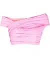 Dsquared2 Ruffled Crop Top In Rosa