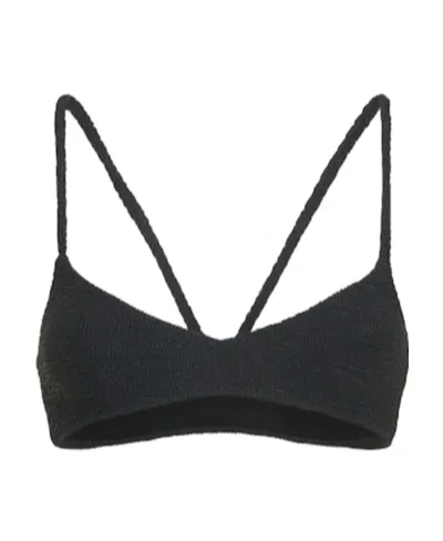 Dsquared2 Pleated Swimsuit Top In Black
