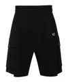 Dsquared2 Pleated Virgin Wool Cargo Shorts In Black