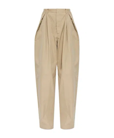 Dsquared2 Pleated Wide Leg Trousers In Neutral