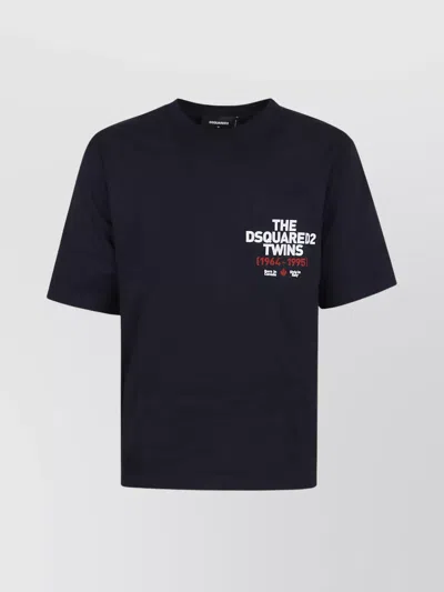 Dsquared2 Pocket Crew Neck Graphic T-shirt In Black