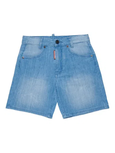 Dsquared2 Kids' Pocket Denim Shorts In Blue