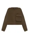 Dsquared2 Pocket-detail Cropped Sweatshirt In Brown