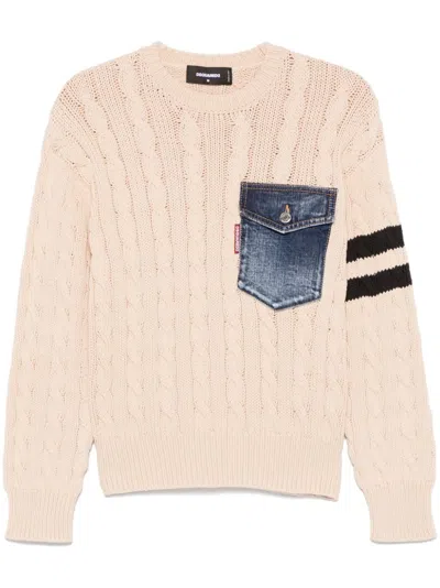 Dsquared2 Pocket-detail Sweater In Nude