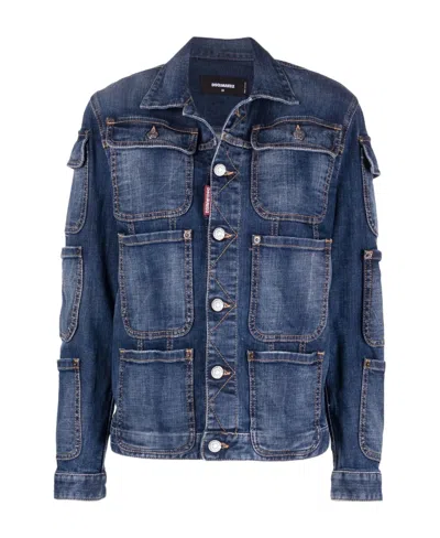 DSQUARED2 DSQUARED2 POCKET-DETAILED BUTTONED DENIM JACKET