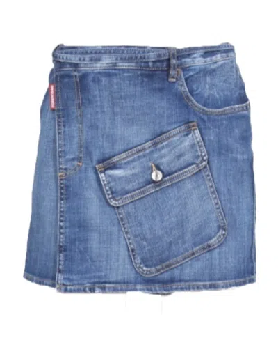 DSQUARED2 DSQUARED2 POCKET-DETAILED DENIM SKIRT