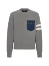 Dsquared2 Pocket Stripe Sweater In Gray