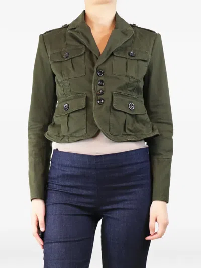 Pre-owned Dsquared2 Pocket-detail Military Jacket In Green