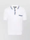 Dsquared2 Pocketed Polo With Contrast Trim And Ribbed Texture In White