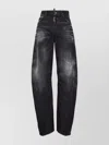 Dsquared2 Pocketed Twisted Jean Trousers In Black