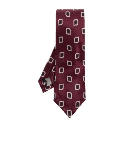 Dsquared2 Geometric-print Silk Tie In Red