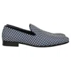 Dsquared2 Polka Dot Loafers In Navy Blue Cotton In Blue