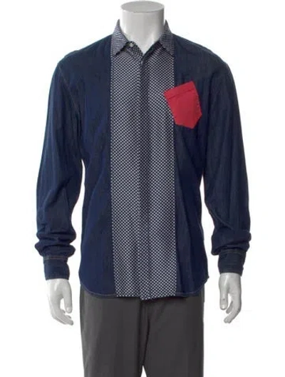 Pre-owned Dsquared2 Polka Dot Print Long Sleeve Shirt In Blue