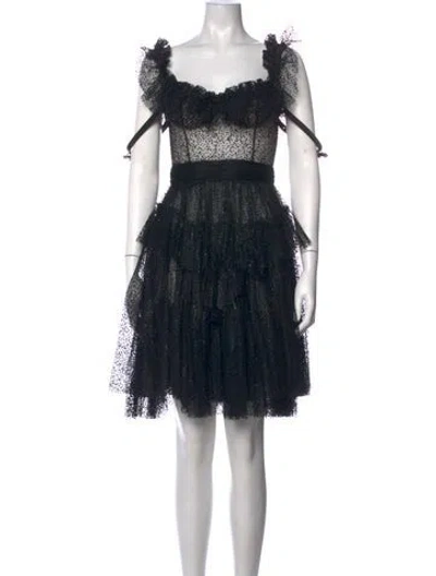 Pre-owned Dsquared2 Polka Dot Print Mini Dress In Black