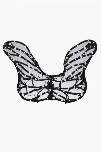 Dsquared2 Polka-dot Silk Wings In Black