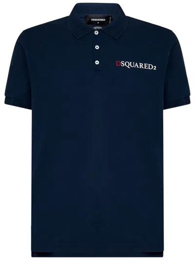 Dsquared2 Backdoor Access Tennis Fit Polo Shirt In Blue