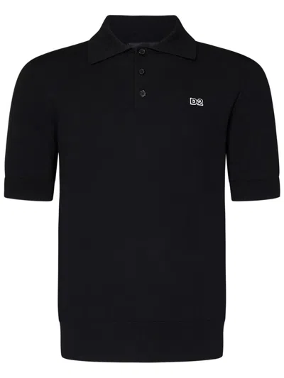Dsquared2 Short-sleeved Polo Shirt In Black