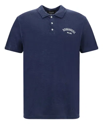 Dsquared2 Polo Shirt In Blue