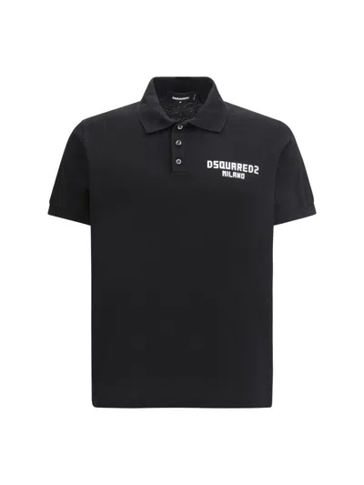 Dsquared2 Polo Shirts In Black