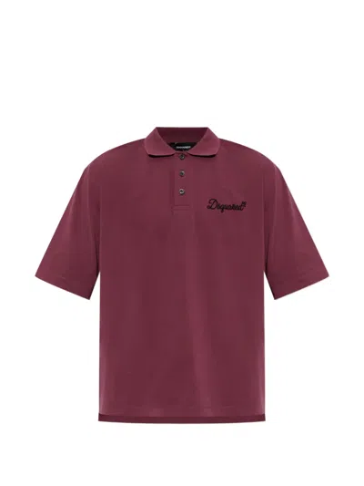Dsquared2 Short-sleeved Polo Shirt In Burgundy