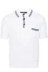 Dsquared2 Pocketed Polo With Contrast Trim And Ribbed Texture In White