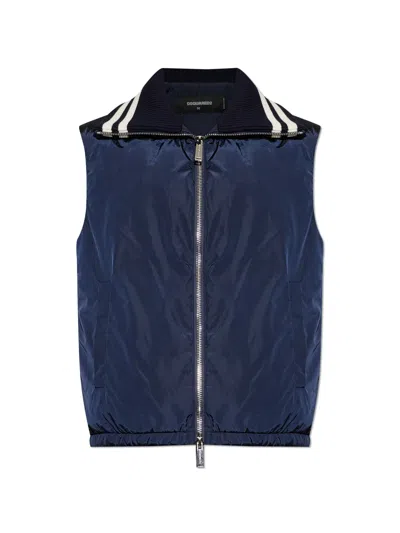 Dsquared2 Polyamide Bordeaux Gilet Vest In Multi