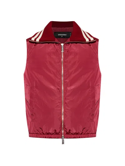 Dsquared2 Polyamide Bordeaux Gilet Vest In Burgundy