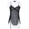 Dsquared2 Pierced Apron Layered Effect Mini Dress