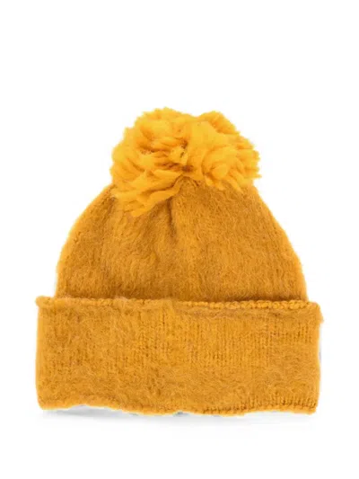 Dsquared2 Pom-pom Beanie In Yellow
