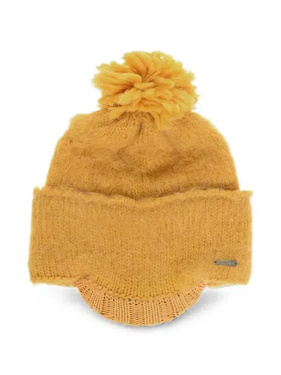 Dsquared2 Pom-pom Visor Beanie Hat In Yellow