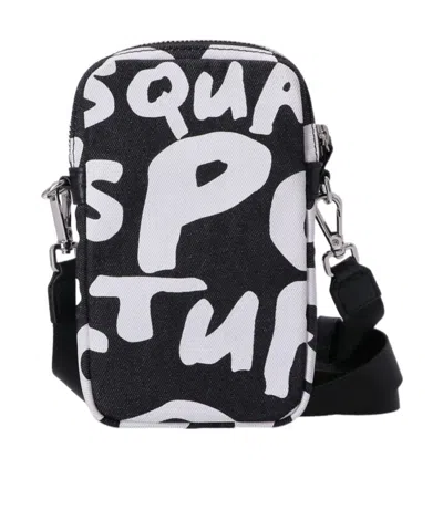 Dsquared2 Pop 80's Logo-print Neck Pouch In Black